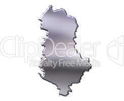 Albania 3D Silver Map
