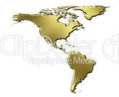America 3d Golden Map