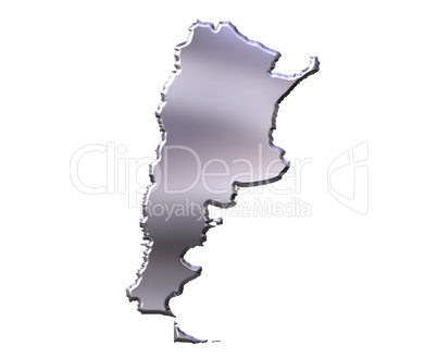 Argentina 3D Silver Map