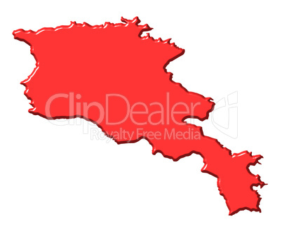 Armenia 3d map with national color