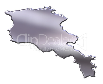 Armenia 3D Silver Map