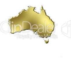 Australia 3d Golden Map