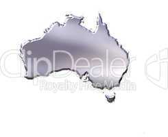 Australia 3D Silver Map