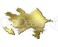 Azerbaijan 3d Golden Map