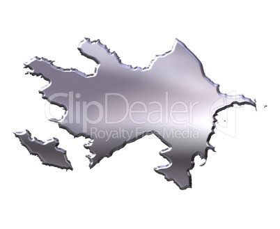 Azerbaijan 3D Silver Map