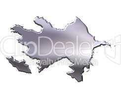 Azerbaijan 3D Silver Map