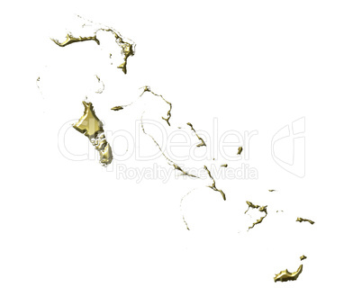 Bahamas 3d golden map