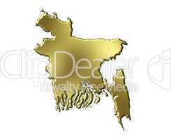 Bangladesh 3d Golden Map