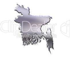 Bangladesh 3D Silver Map