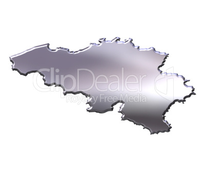 Belgium 3D Silver Map