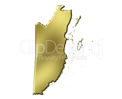 Belize 3d Golden Map