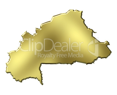 Burkina Faso 3d Golden Map