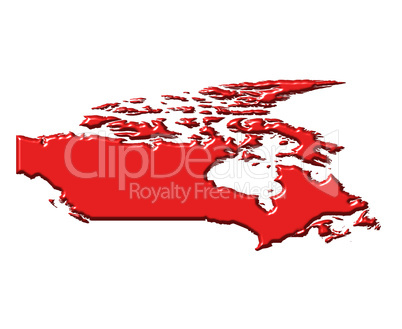 Canada 3d map with national color
