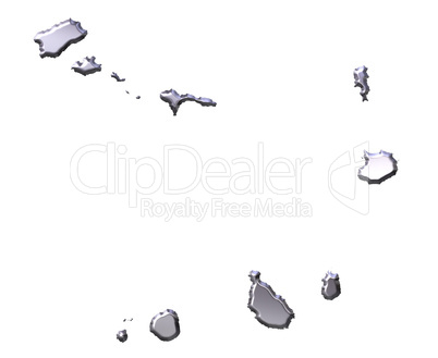 Cape Verde 3D Silver Map