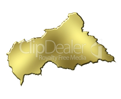 Central African Republic 3d Golden Map