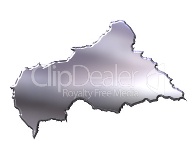 Central African Republic 3D Silver Map