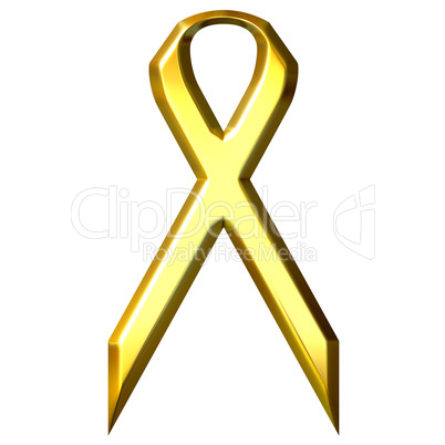 Childhood Cancer Awareness 3D Golden Ribbon