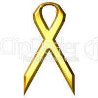 Childhood Cancer Awareness 3D Golden Ribbon