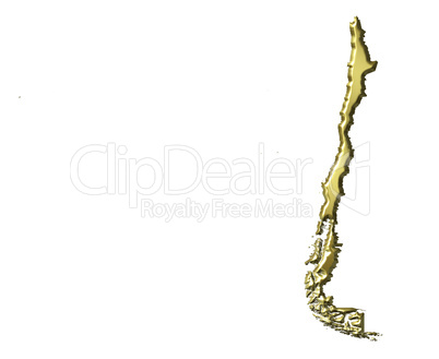 Chile 3d Golden Map