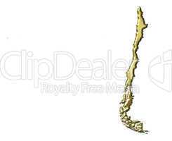 Chile 3d Golden Map