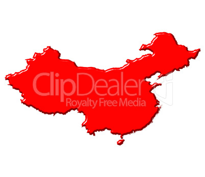China 3d map with national color