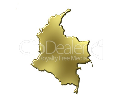 Colombia 3d Golden Map