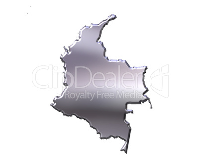 Colombia 3D Silver Map