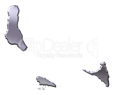 Comoros 3D Silver Map