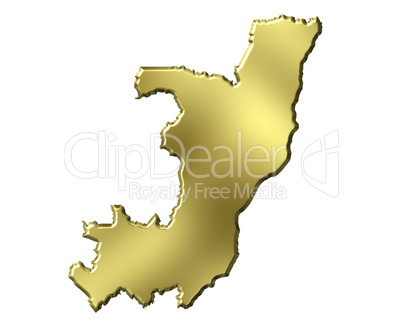 Congo Republic of 3d Golden Map