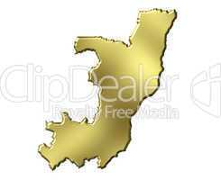 Congo Republic of 3d Golden Map