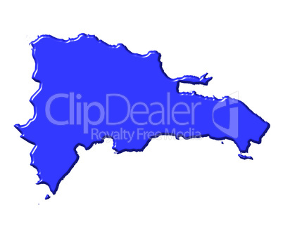 Dominican Republic 3d map with national color