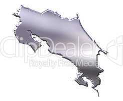 Costa Rica 3D Silver Map