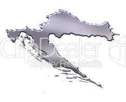 Croatia 3D Silver Map