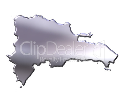 Dominican Republic 3D Silver Map