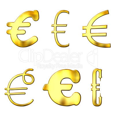 Eccentric Golden Euro Symbols