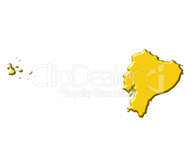 Ecuador 3d map with national color