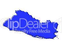 El Salvador 3d map with national color