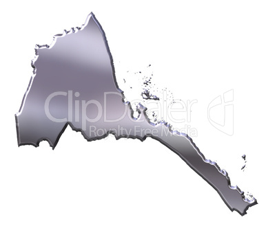 Eritrea 3D Silver Map