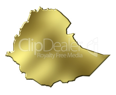 Ethiopia 3d Golden Map