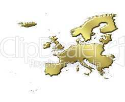 Europe 3d Golden Map