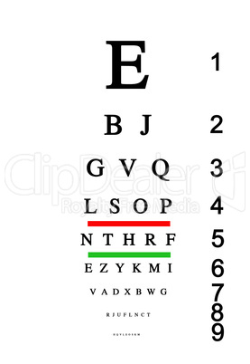 Eye test chart