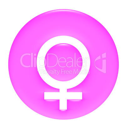 Female Symbol 3D Pink Gel Framed