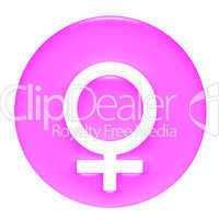 Female Symbol 3D Pink Gel Framed