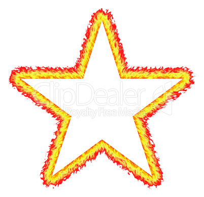 Fiery Outlined Star