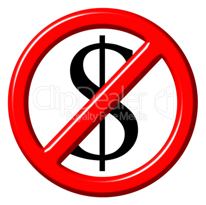 Free of charge anti dollar 3d sign