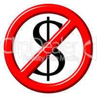 Free of charge anti dollar 3d sign