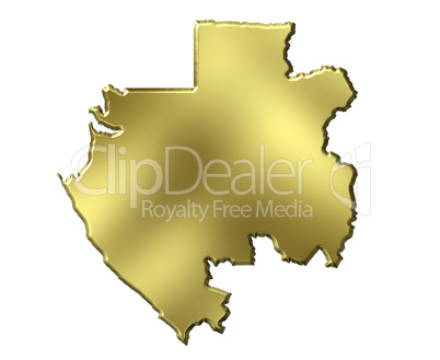 Gabon 3d Golden Map