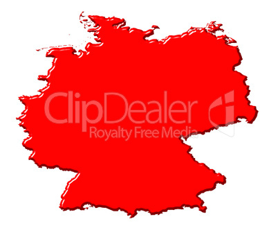 Germany 3d map with national color