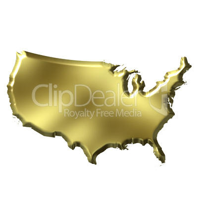 USA 3D Golden Map
