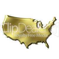 USA 3D Golden Map